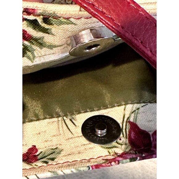 Longaberger Holiday Poinsettia Tote Bag Magnetic Handle Snap Closure Bow Accent - Picture 4 of 10